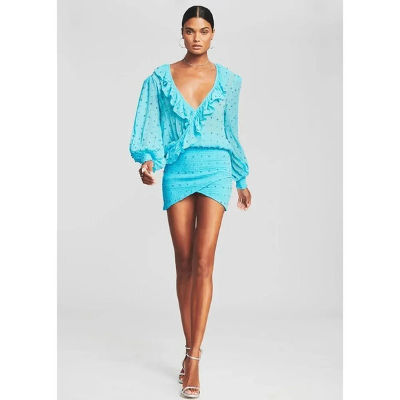 Retrofete Lennon Crystal Mini Dress in Blue Atoll XSmall New Cocktail Womens - Picture 5 of 16